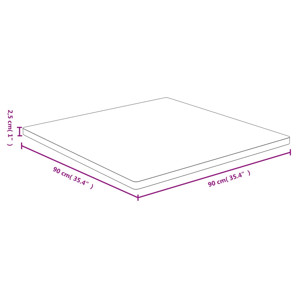 Stolní deska 90 x 90 x 2,5 cm bambus