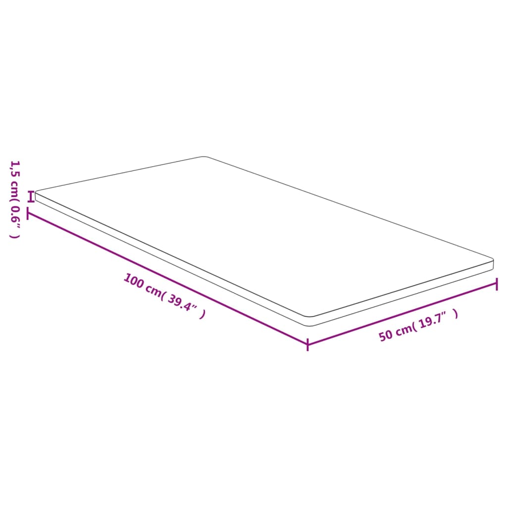 Stolní deska 50 x 100 x 1,5 cm bambus