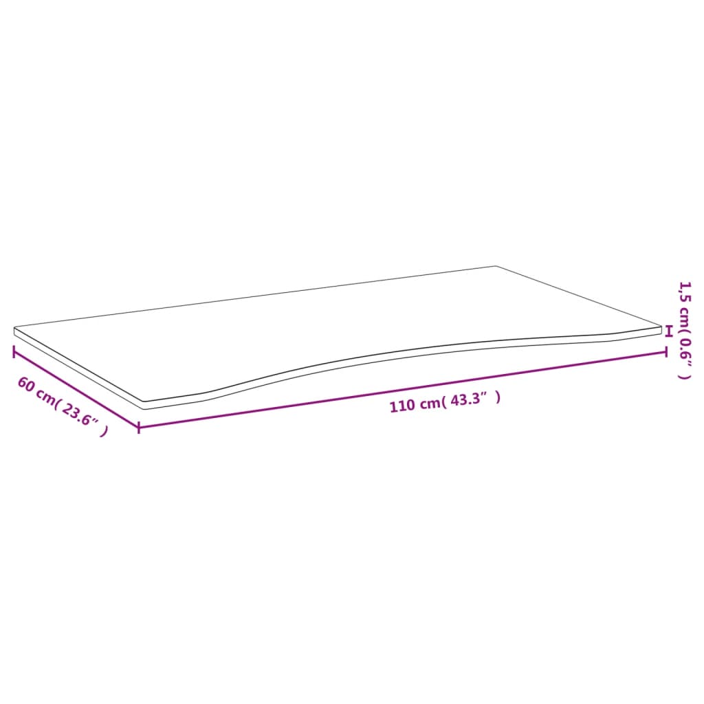 Bambusowy blat do biurka 110x60x1,5cm, kolor naturalny