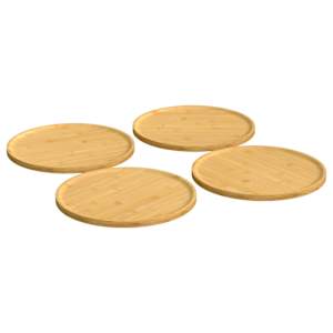 vidaXL pitsaplaadid 4 tk, &Oslash;32 x 1,5 cm, bambus