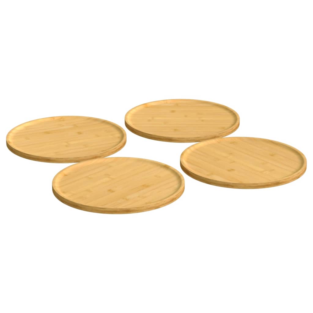 vidaXL Pizzalautaset 4 kpl Ø32×1,5 cm bambu