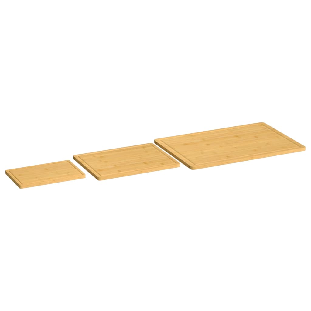 vidaXL 3 pcs conjunto de tábuas de cortar em bambu