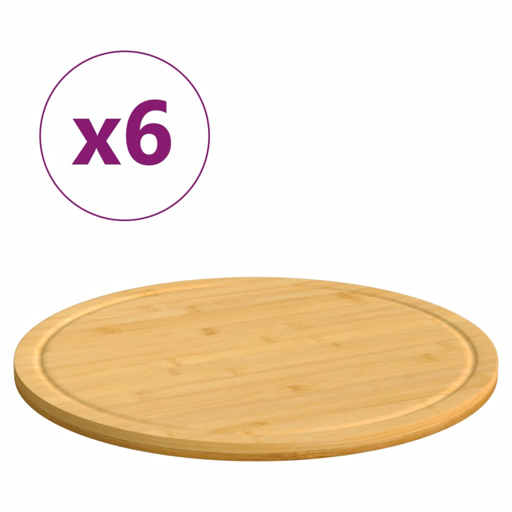 vidaXL Leikkuulaudat 6 kpl Ø30×1,5 cm bambu