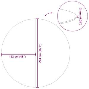 Podložka pod bazén světle šedá Ø244 cm polyesterová geotextilie - obrázek 9