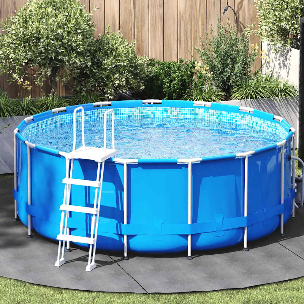 vidaXL Pool-Bodentuch Hellgrau Ø306 cm Polyester Geotextil