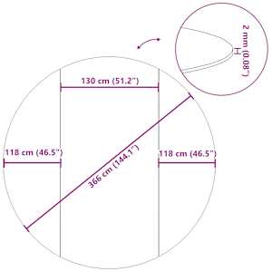 Podložka pod bazén světle šedá Ø366 cm polyesterová geotextilie - obrázek 9