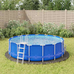 Podloga za bazen svetlo siva Ø396 cm poliestrski geotekstil