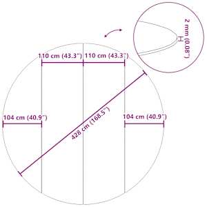Podložka pod bazén světle šedá Ø428 cm polyesterová geotextilie - obrázek 9