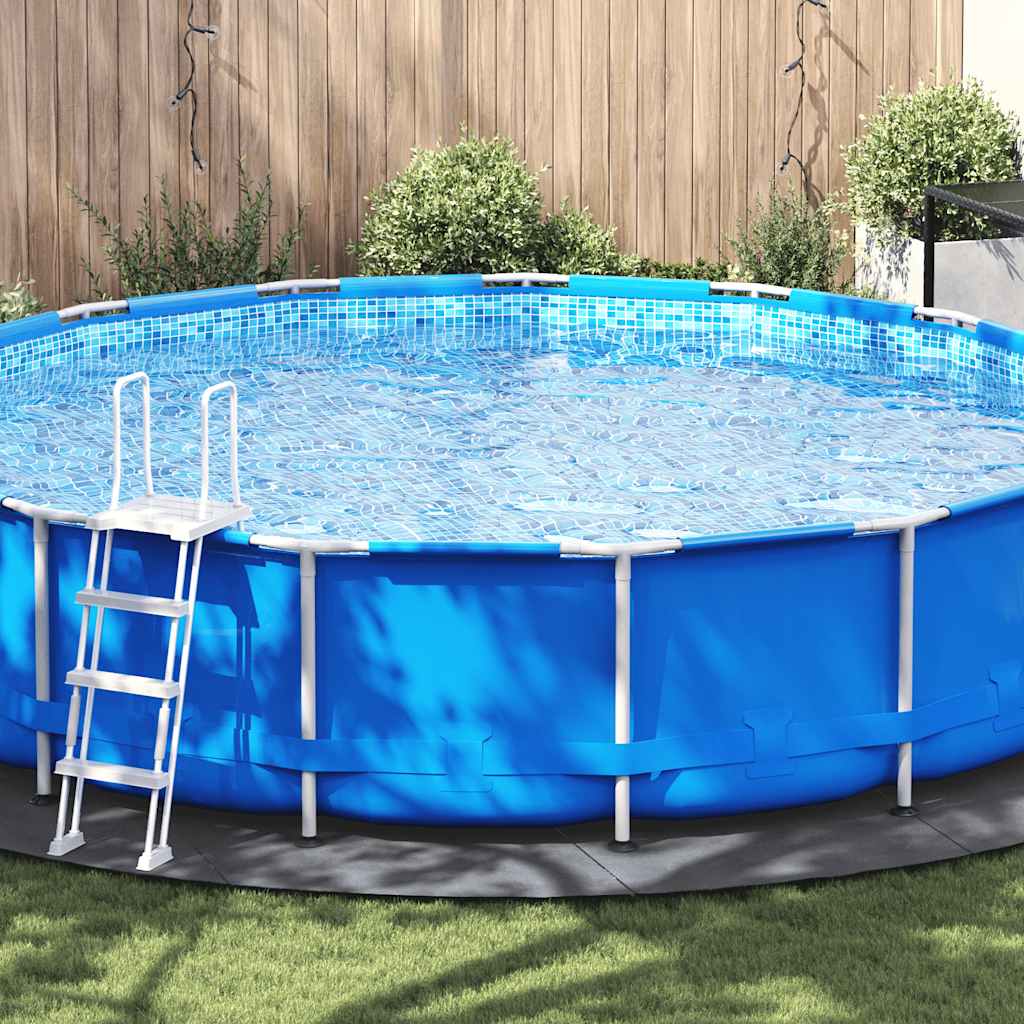vidaXL Pool-Bodentuch Hellgrau Ø550 cm Polyester Geotextil