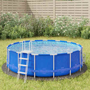 Podloga za bazen svetlo siva Ø306 cm poliestrski geotekstil