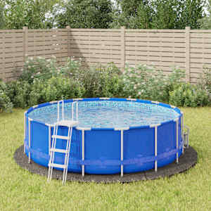 Podloga za bazen svetlo siva Ø396 cm poliestrski geotekstil