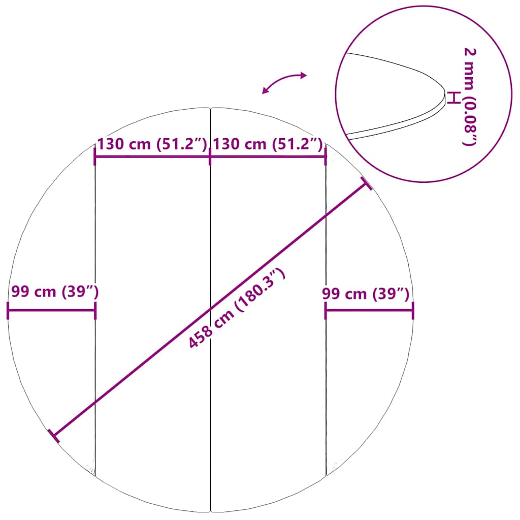 Podložka pod bazén světle šedá Ø458 cm polyesterová geotextilie - obrázek 9
