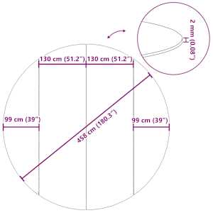 Podložka pod bazén světle šedá Ø458 cm polyesterová geotextilie - obrázek 9