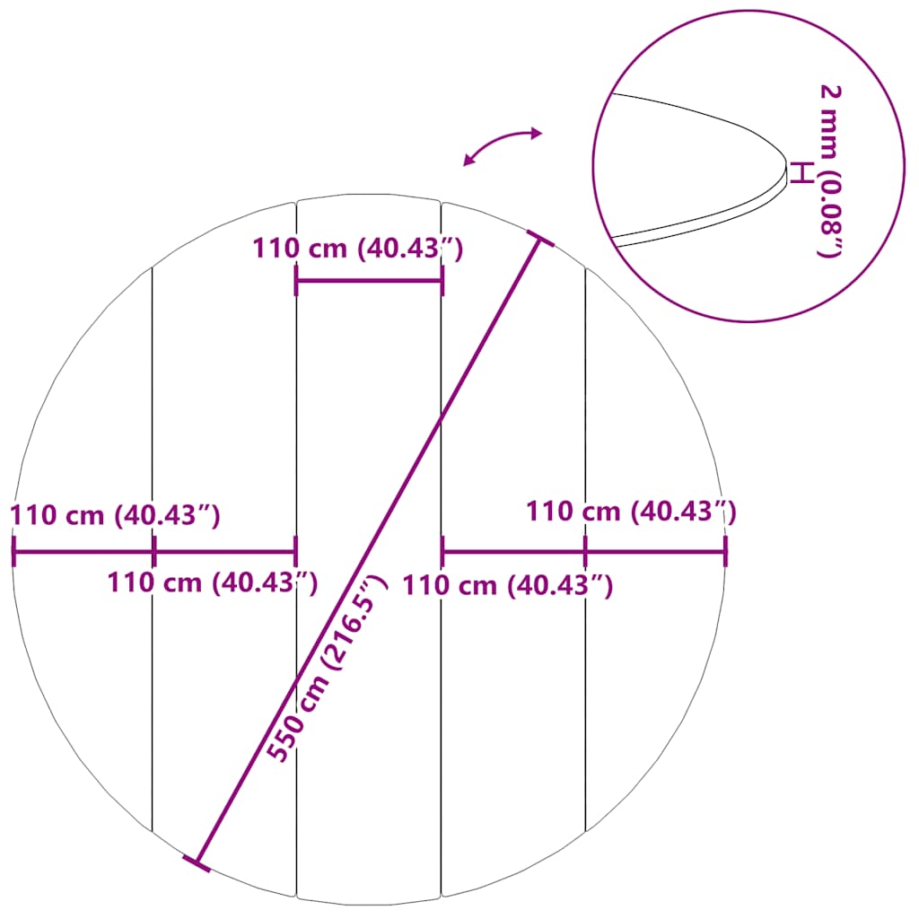 vidaXL Pool-Bodentuch Hellgrau Ø550 cm Polyester Geotextil – Bild 8