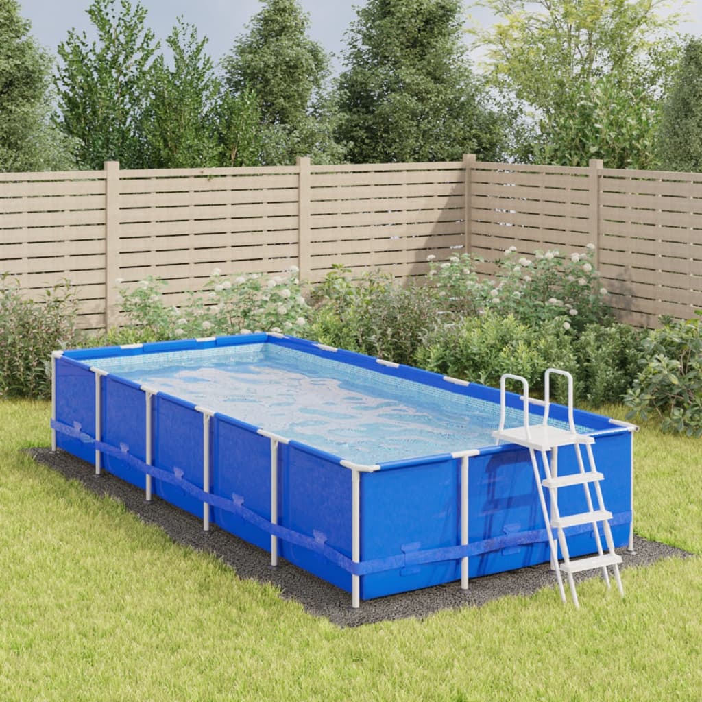 vida XL Pool-Bodentuch Hellgrau 640x 321 cm Polyester Geotextil