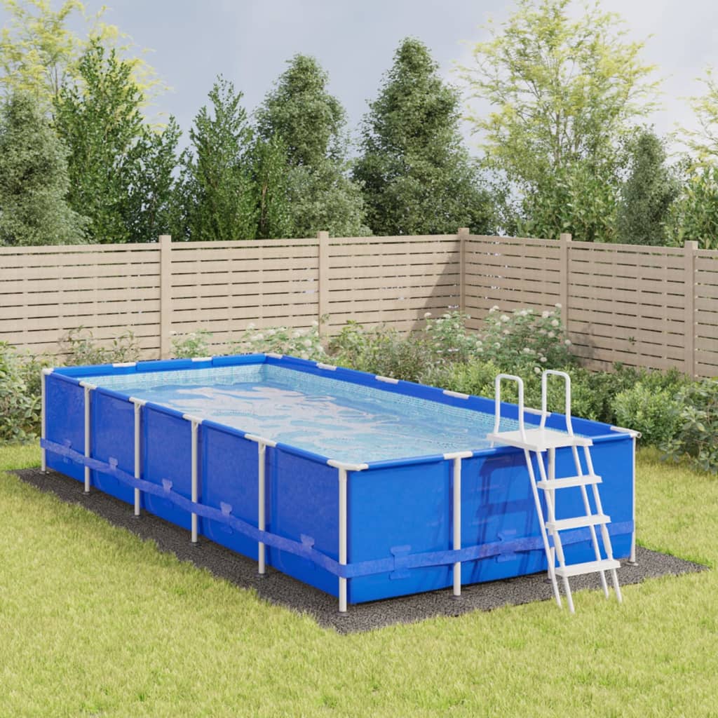 vida XL Pool-Bodentuch Hellgrau 820x 420 cm Polyester Geotextil