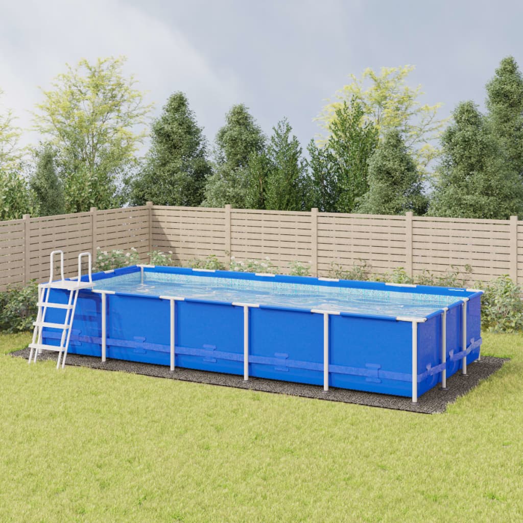 vida XL Pool-Bodentuch Hellgrau 999x 500 cm Polyester Geotextil