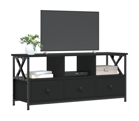 vidaXL TV-Schrank Schwarz 102x33x45 cm Holzwerkstoff und Eisen