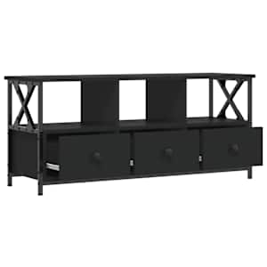 TV skříňka černá 102 x 33 x 45 cm kompozitní dřevo a železo - obrázek 6