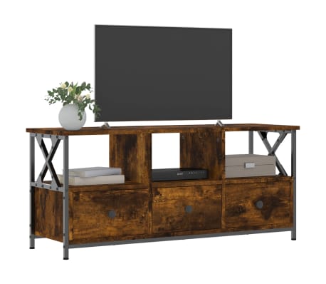 vidaXL sonoma t&ouml;lgy sz&iacute;nű szerelt fa &eacute;s vas TV-szekr&eacute;ny 102x33x45 cm