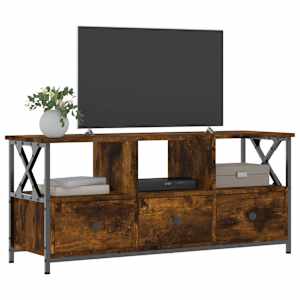 TV skříňka kouřový dub 102x33x45 cm kompozitní dřevo a železo - obrázek 3