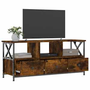 TV skříňka kouřový dub 102x33x45 cm kompozitní dřevo a železo - obrázek 4