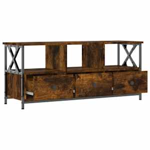TV skříňka kouřový dub 102x33x45 cm kompozitní dřevo a železo - obrázek 6