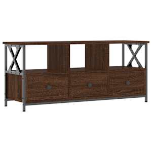 TV skříňka hnědý dub 102 x 33 x 45 cm kompozitní dřevo a železo - obrázek 2