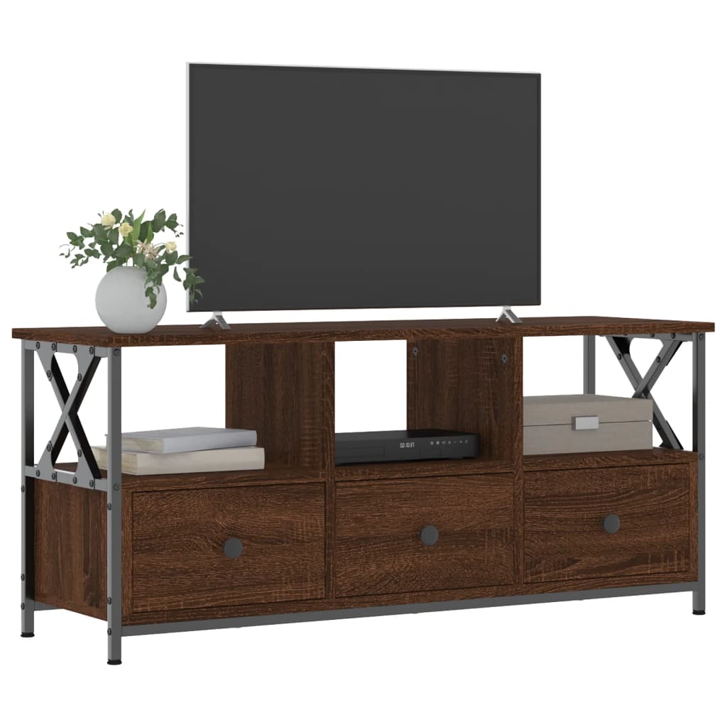Thumbnail - vidaXL TV-Schrank Braun Eichen-Optik 102x33x45cm Holzwerkstoff & Eisen