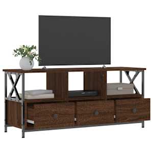 TV skříňka hnědý dub 102 x 33 x 45 cm kompozitní dřevo a železo - obrázek 4