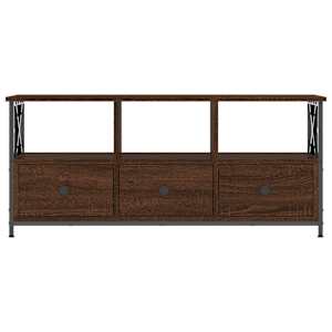 TV skříňka hnědý dub 102 x 33 x 45 cm kompozitní dřevo a železo - obrázek 5