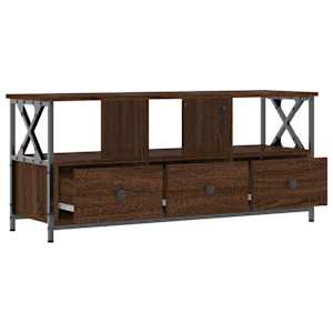 TV skříňka hnědý dub 102 x 33 x 45 cm kompozitní dřevo a železo - obrázek 6