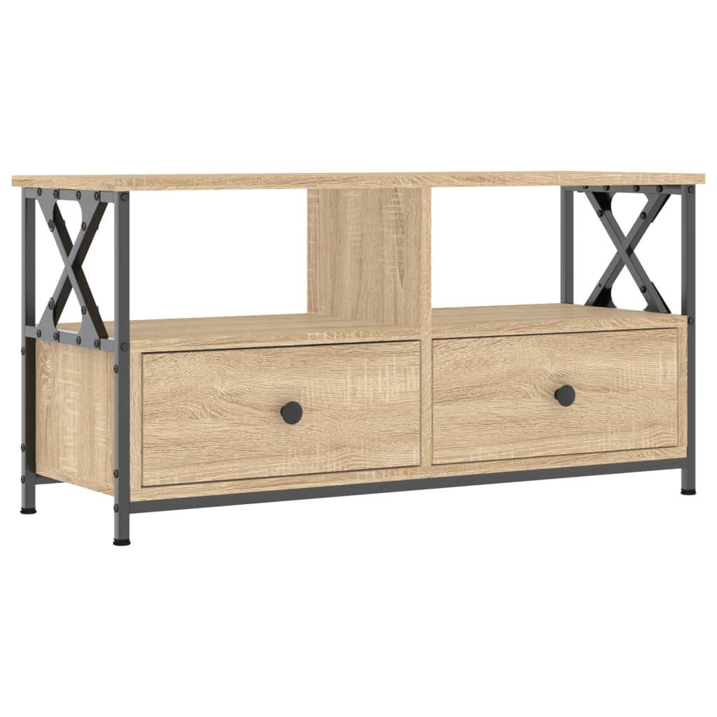 vidaXL TV skříňka dub sonoma 90 x 33 x 45 cm kompozitní dřevo a železo