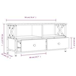 TV skříňka dub sonoma 90 x 33 x 45 cm kompozitní dřevo a železo - obrázek 11
