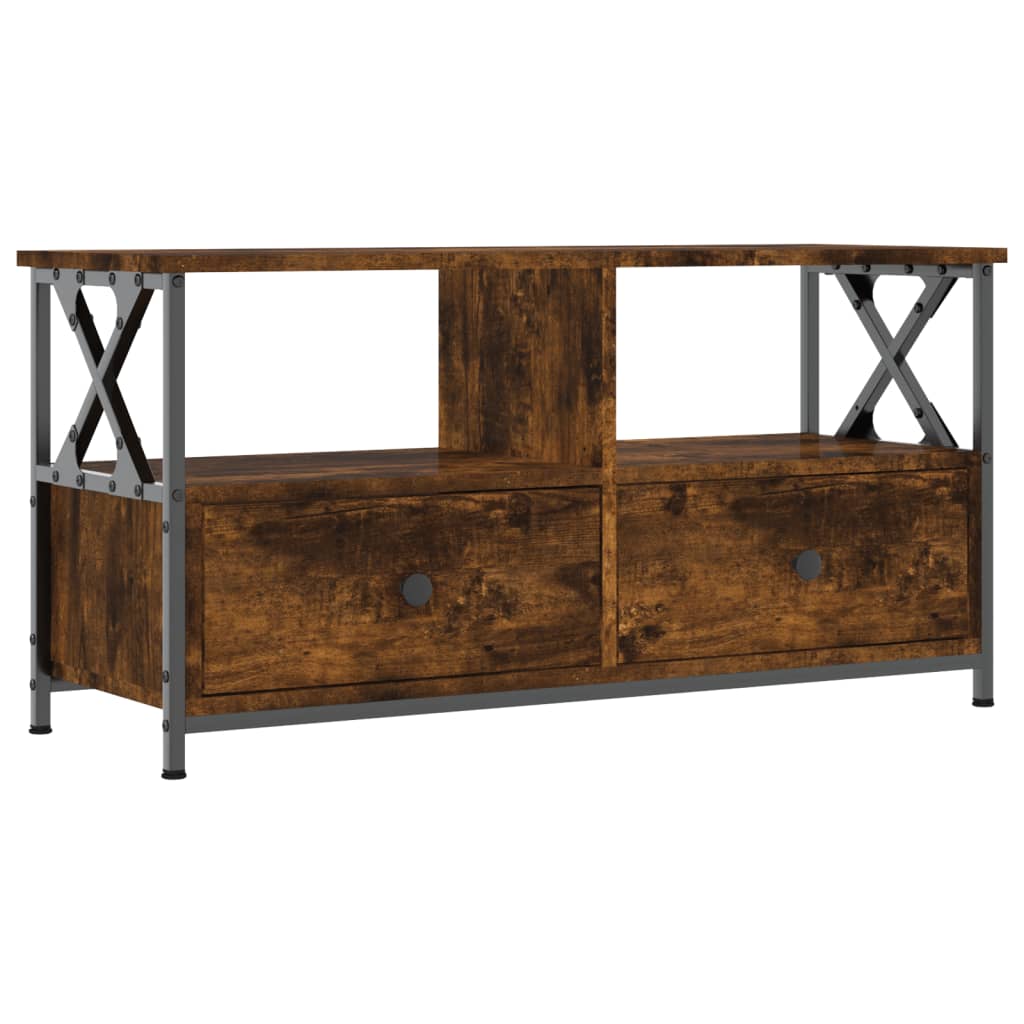 vidaXL TV skříňka kouřový dub 90x33x45 cm kompozitní dřevo a železo