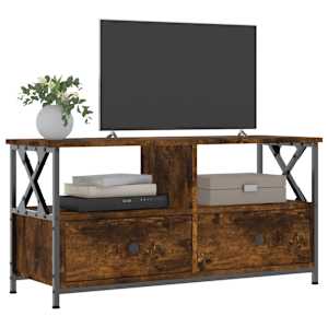 TV skříňka kouřový dub 90x33x45 cm kompozitní dřevo a železo - obrázek 7