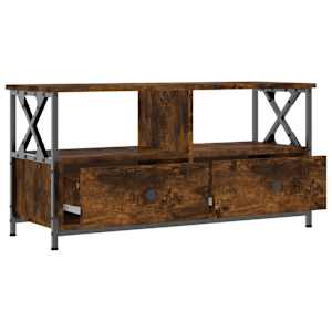 TV skříňka kouřový dub 90x33x45 cm kompozitní dřevo a železo - obrázek 4