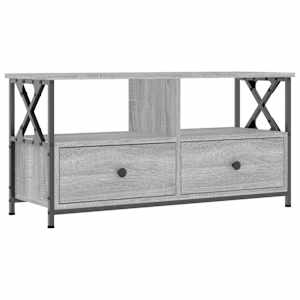 TV skříňka šedá sonoma 90x33x45 cm kompozitní dřevo a železo - obrázek 2