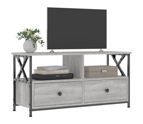 vidaXL TV-Schrank Grau Sonoma 90x33x45 cm Holzwerkstoff & Eisen