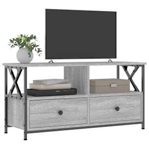 TV skříňka šedá sonoma 90x33x45 cm kompozitní dřevo a železo - obrázek 3