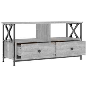 TV skříňka šedá sonoma 90x33x45 cm kompozitní dřevo a železo - obrázek 6