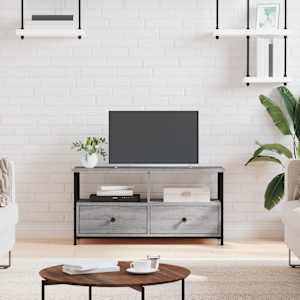 TV skříňka šedá sonoma 90x33x45 cm kompozitní dřevo a železo