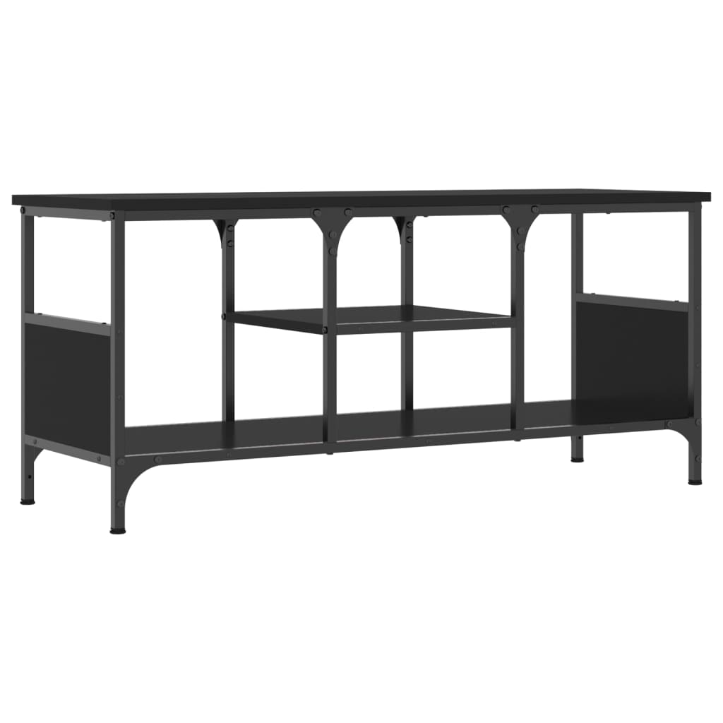 vidaXL Tv-meubel 100x35x45 cm bewerkt hout en ijzer zwart