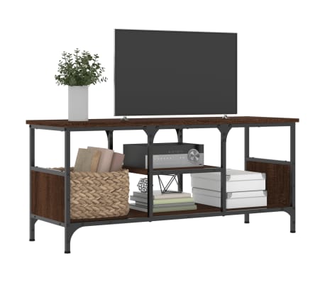 vidaXL barna t&ouml;lgysz&iacute;nű szerelt fa &eacute;s vas TV-szekr&eacute;ny 100x35x45 cm