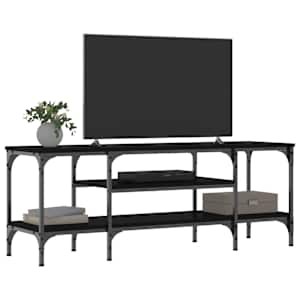 TV stolek černý 121 x 35 x 45 cm kompozitní dřevo a železo - obrázek 3