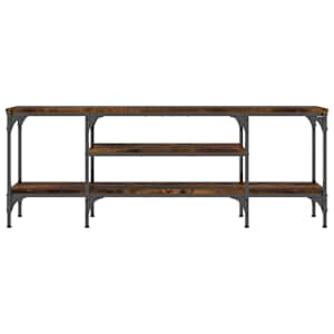 TV stolek kouřový dub 121x35x45 cm kompozitní dřevo a železo - obrázek 4