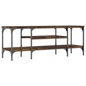 TV stolek kouřový dub 121x35x45 cm kompozitní dřevo a železo - obrázek 6