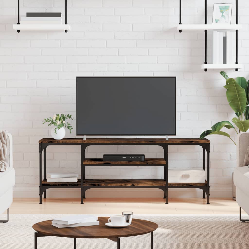 vidaXL TV-taso savutammi 121x35x45 cm tekninen puu ja rauta