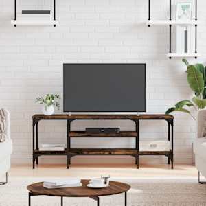 TV stolek kouřový dub 121x35x45 cm kompozitní dřevo a železo - obrázek 1