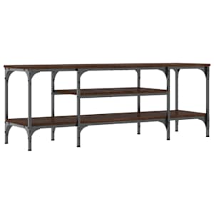 TV stolek hnědý dub 121 x 35 x 45 cm kompozitní dřevo a železo - obrázek 2
